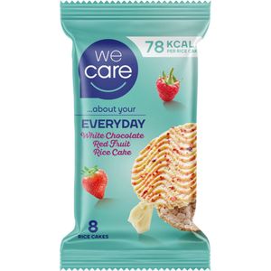 7x WeCare Rijstwafel White Chocolate Red Fruit Rice Cake 4 stuks