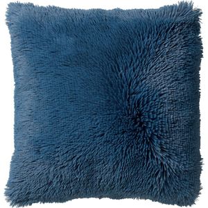 Dutch Decor FLUFFY - Kussenhoes 60x60 cm - superzacht - XL kussensloop - Provincial Blue - blauw - met rits