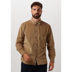 Anerkjendt Akleif Solid Cord Shirt - met lange mouwen - Heren Beige - Maat M