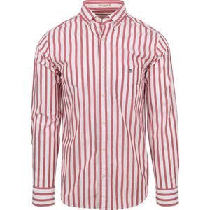 Gant - College Overhemd Streep Rood - Heren - Maat XXL - Regular-fit