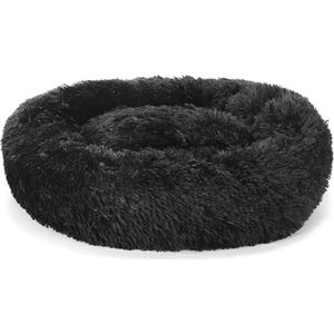 Nobleza Donut kattenmand / Hondenmand - Donut ronde mand fluffy - 90 cm - Zwart