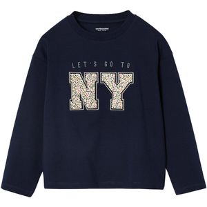 Vertbaudet - T-shirt - Meisjes - Lange Mouwen - Ronde Halslijn - Letters Geplaatste Applicatie