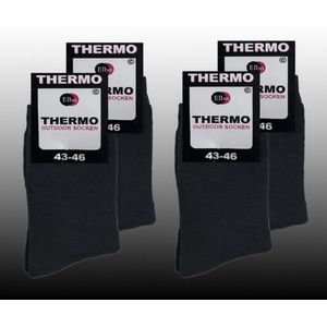 Thermo sokken ByElbo – 4pack – maat 43-46 – badstof voering – zwart - Sport Thermo Sok - Thermisch - Warm Sock - Wandelsokken - Schaatssokken - Winter Ski sokken -
