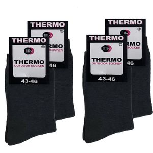 Thermo sokken ByElbo – 4pack – maat 43-46 – badstof voering – zwart - Sport Thermo Sok - Thermisch - Warm Sock - Wandelsokken - Schaatssokken - Winter Ski sokken -