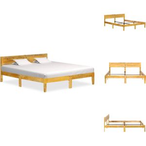 vidaXL Massief Mangohouten Bedframe - Tweepersoons - 160 x 200 cm - Naturel - Bed