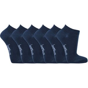 Bamboe sneakersokken | Verstevigde hak en teen | Kleur: Donkerblauw | Maat: Diverse maten | 6 paar