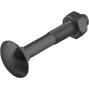 Slotbout met moer. M8 x 50mm. lang. Gefosfateerd. 4 stuks Houtbout. Ifix.