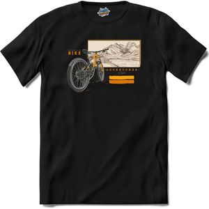 Mountainbike Adventures Fiets outdoor sport kleding - T-Shirt - Unisex - Zwart - Maat S