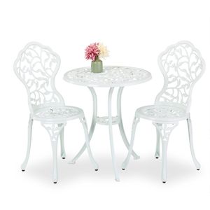 bistroset - met bistrotafel en 2 stoelen - Ø 61 cm - aluminium
