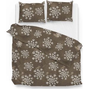 Zohome Bassett Dekbedovertrek - Lits-jumeaux - Katoen - 240x200-220cm - Taupe