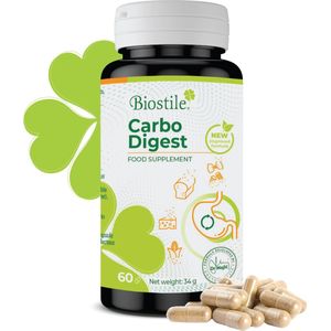 Biostile – Carbo Digest – Spijsverteringsenzymenmix - een betere Lactosevertering - Koolhydraatstofwisseling – 60 Capsules