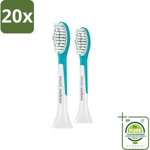 20 x Philips Sonicare - Opzetborstels - For Kids Standard - Voor Kinderen - 2 opzetborstels - HX6042/33 - Grootverpakking - Philips Sonicare - Tandenborstel Voor Kinderen - Tandenpoetsen - Kinder Tandenborstel - Elektrische Tandenborstel
