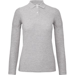 B&C ID.001 Ladies' long-sleeve polo shirt CGPWI13 - Heather Grey - M