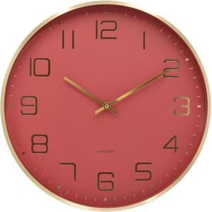 Karlsson Wandklok Elegance Glow - Rood - Ø40cm - Scandinavisch - Sinterklaas cadeau - Sinterklaas cadeautjes - Cadeau vrouw - Cadeau man - Cadeau voor haar - Cadeau voor hem - Sint cadeau - Sint kado - Kado man - Kado vrouw