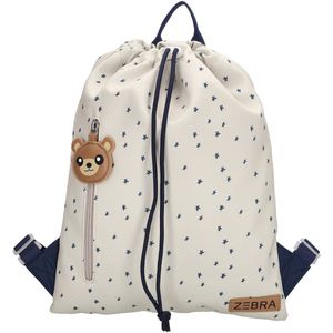 Zebra Trends Buddies Rugzak - Gymtas - Zwemtas - Dierenprint - Trekkoord - Beige