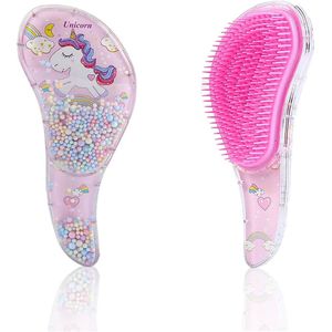 Haarborstel voor Meisjes - Peuters - Nat Droog - Ontwarren Borstel voor Krullend Dik Haar - Kleine Size voor Kinderen - Kam voor Alle Haartypes - Paars