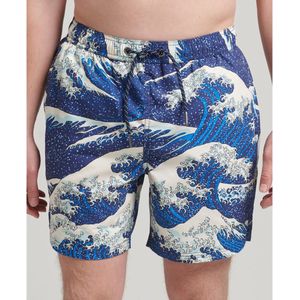 SUPERDRY Vintage Hawaiian Zwemshorts Heren - Great Wave Blue Print - XL