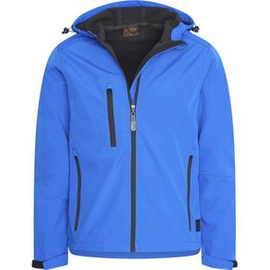 Cappuccino Italia - Heren Outdoorjas Softshell Hood Jacket Royal - Blauw - Maat XXL