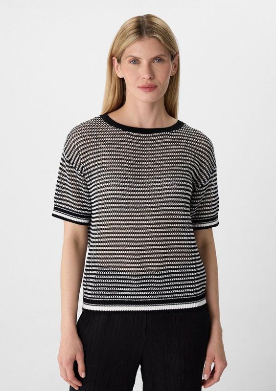 comma - Strickpullover - Katoenen Trui - Luchtig - Korte Mouwen