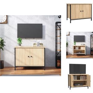 vidaXL TV-Meubel Sonoma Eiken - Duurzaam Hout - 60 x 35 x 45 cm - Opbergruimte - Stevig Blad - Praktische Deuren - Metalen Voeten - Kast