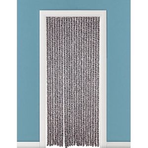 Vliegengordijn/deurgordijn kattenstaart grijs/wit - 90 x 220 cm - Insectenwerende vliegengordijnen