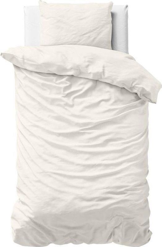 Primaviera Deluxe Uni Satijn - Dekbedovertrek - Eenpersoons - 140x200/220 + 1 kussensloop 60x70 - Creme