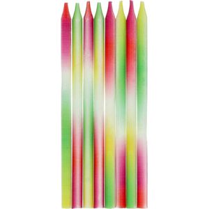 Folat - Kaarsjes neon delight 10 cm (24 stuks)