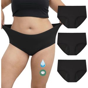 Menstruatieslip voor zware menstruatie - Wasbare katoenen slips in grote maat (3 stuks)