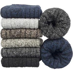Goodivery® - Beau 6 paar merinowollen sokken voor heren - thermische wintersokken - ademende wandelsokken - trekkingsokken - katoenen sokken - business en vrije tijd, - gebreide sokken - sportsokken - EU 38-45
