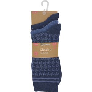 InterSocks - Damessokken - 12 paar - 3 Dessins- Lurex- one size- Dames kousen- Pied-de-poule