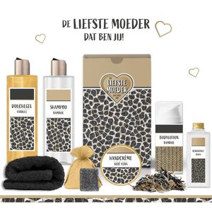 Geschenkset ""de Liefste Moeder dat ben jij!"" - 7 producten - 780 gram | Giftset voor haar - Speciaal voor jou - Cadeau allerliefste Moeder - Verjaardag - Moederdag - Cadeaubox Wellness deluxe - Kerst Geschenk - Bedankt Mama - Luxe Set - Bruin