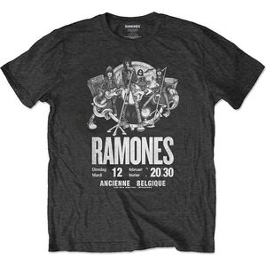 Ramones - Belgique Heren T-shirt - Eco - 2XL - Zwart