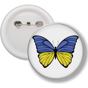 Button Met Speld - Vlinder Vlag Oekraine