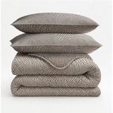 Sleeptime 2 in 1 Dekbed zonder Overtrek Chevron - Dekbed - 240 x 200 cm + 2 x kussenslopen 60x70 - Taupe