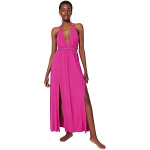 Trendyol Dames Beachwear Maxi Basic Relaxed Geweven Jurken, Oranje, S