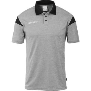 Uhlsport Squad 27 Polo Kinderen - Donkergrijs Gemeleerd / Zwart | Maat: 152