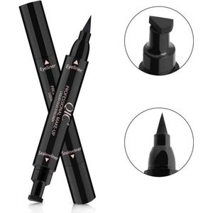 Wing It Eyeliner Stempel-2 IN 1-Eyeliner Potlood Cosmetische-Sneldrogende Eyeliner-Make-Up Zwart-QIC