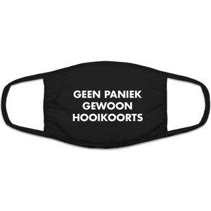 Hooikoorts mondkapje | grappig | gezichtsmasker | bescherming | bedrukt | logo | Zwart mondmasker van katoen, uitwasbaar & herbruikbaar. Geschikt voor OV