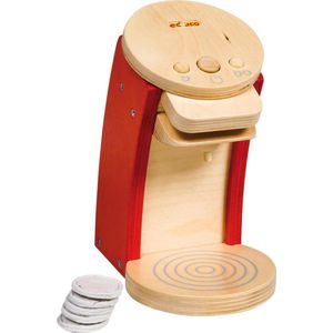 Educo Speelgoed Koffiezetapparaat Senseo - 21cm hoog - Speelgoed keukengerei - Houten speelgoed keuken accessoires - Speelgoed Koffiezetapparaat - Speelgoed Koffiemachine - Incl. Pads - Vanaf 3 jaar