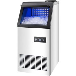 CommerciëLe Ijsmachine, 36kg/24u Productiecapaciteit met 13kg Opslag, 36 Ijsblokjes in 15 Minuten, Led Digitaal Display, Vrijstaand, Zelfreinigend