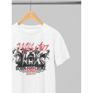 Oversized shirt - The Mobster - Wurban Wear | T-shirt | Merk kleding | Unisex tshirt | Streetwear | Pump cover | Techno outfit | Merk shirt | Gym shirt | y2k | Techwear | Urban | Grote maten | T-shirt heren | T-shirt dames | Wit