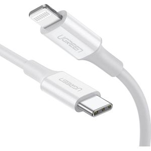 UGREEN USB C naar Lightning Kabel MFi Gecertificeerd PD Snel Opladen Type C iPhone Kabel Voor iPhone 13/13 Mini/ 13 Pro Max, iPhone 12/11/12 Pro/X/XR/XS MAX enz. (1M, Wit)