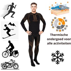 Thermisch ondergoed voor alle activiteiten, maat L - XL, heren set, thermoshirt en thermobroek, kleding, sport, winter