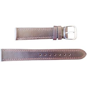 Horlogebandje 20 mm – Leder – Donker bruin - vintage/ retro look