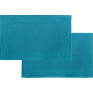 Tiseco Home Studio - Badmat DELUX - SET/2 - 100% katoen - 750 g/m² - superzacht en zeer absorberend - Rechthoek - 50x80 cm - Turkoois