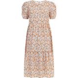 Mymo - Midi-jurk - Crème - Veelkleurig - Korte Mouwen