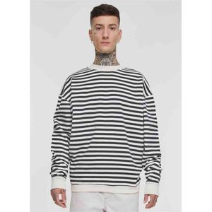 Urban Classics - Striped Crewneck sweater/trui - M - Beige/Zwart