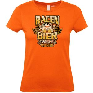 Dames T-shirt Racen & Bier | GP Zandvoort | TT Assen | Zwarte Cross | Oranje dames | maat 3XL