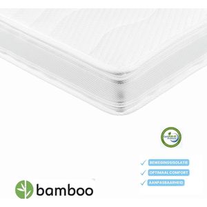 Topdekmatras XXL Bamboo Pure 3D Topper - HR 45 - Topmatras Naturalis - 160x200cm - 11cm dik - Matras Antibacterieel - Orthopedisch 160X200