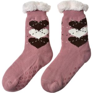 Juleeze Huissokken Dames one size Roze Synthetisch Hartjes